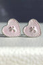 Vintage Enamel Pink Heart Earrings
