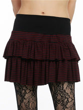 Y2K Low-Rise Contrast Striped Midi Skirt