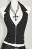 Street Gothic Solid Color Unique Halter Top