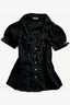 Vintage Collar Ruffle Puff Sleeve Blouse