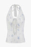 Retro Print Tie V Neck Halter Top