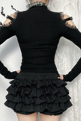 Gothic Cross Sheer Long Sleeve T-Shirt