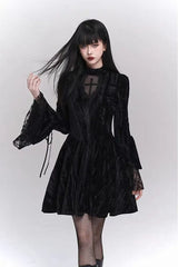 Gothic Flare Sleeve Halloween Dress