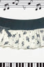 Music Note Print Ruffle Mini Skirt
