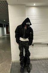 High Street Dark Coated Wide Leg Pants