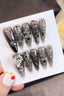 Gothic Zebra Print Dark Press On Nails