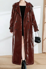 Cool Black Shiny Trench Coat