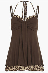 Y2K Millennium Leopard Spliced Two-Piece Camis