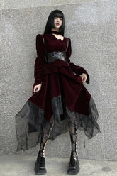 Black Mesh Gothic Maxi Dress