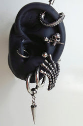 Gothic Rose Skeleton Stud Earrings