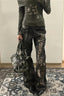 Snake Skin Gothic Punk Black Denim Pants
