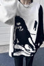 Streetwear Faux Mink Guitar Knit Sweater