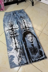 Hip Hop Vintage Streetwear Wide Leg Pants