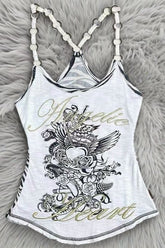 Retro White Zebra Print Cami