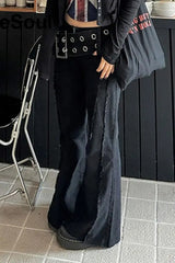 Black Studded Waistband Cargo Pant