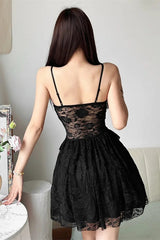 Lace Fit Sexy Short Sling Mini Dress