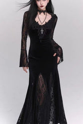 Halloween Gothic Lace Red and Black Dress