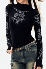 Y2K High Neck T-Shirt