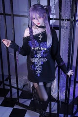Y2K Harajuku Punk Off Shoulder Knit Top