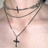 Gothic Multi-layer Cross Necklace