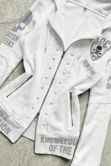 Gothic Studded Slim Zip Up Hoodie