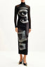 Eye Print High Neck Maxi Dress