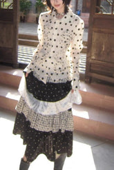 Niche Alt Y2K Plaid Patchwork Maxi Skirt