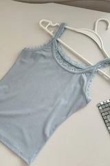 Vintage Slim Lace Sling 2-piece Set Knit Top