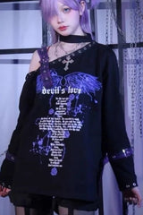 Y2K Harajuku Punk Off Shoulder Knit Top