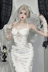 Pastel Goth White Mermaid Skirt