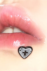 Heart Cross Plated Lip Stud