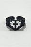 Silver Plated Abbey Cross Heart Ring