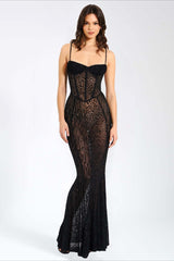 Halloween Sexy Leopard Print Sheer Sleeveless Dress