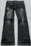 Lace Up Double Waist Distressed Jeans