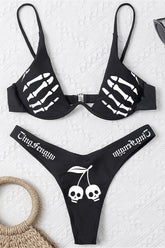Dark Aesthetic Skull Heart Swimwear
