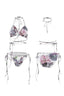 Street Punk Vintage Print Tie-Up Swimwear