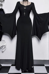Halloween Gothic Punk Batwing Mermaid Dress