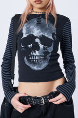 Abstract Skull Stripe T-Shirt