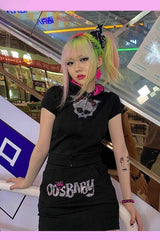 Gothic Skull Rhinestone Y2K Hoodie