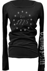 Y2K Dark American U-shaped Knit Top