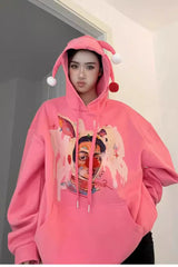 Fun Graphic Clown Print Hoodie
