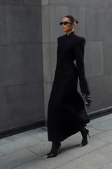 V-Neck Solid Slim Single-Breasted Coat