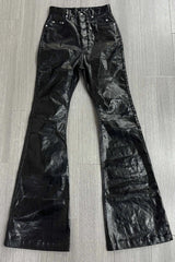 High Street Dark Coated Wide Leg Pants