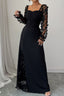 Floral Mesh Sleeve Panel Maxi Dress