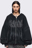 Eyelet Rabbit Ear Zip Hoodies