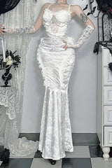 Pastel Goth White Mermaid Skirt