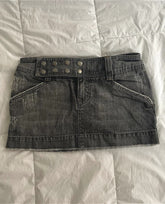 Y2K Stud Embroidery Low Rise Denim Skirt