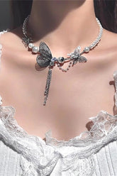 Vintage Irregular Butterfly Pearl Necklace
