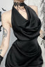 Gothic Halter Cross Backless Maxi Dress