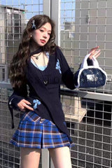 Vintage Slim Lace Sling 2-piece Set Knit Top